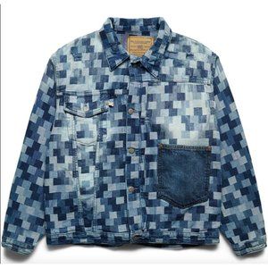 Dr. Collectors 2020 Jacquard Denim Patched Jacket Size Small Y2K